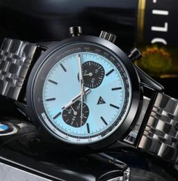 Men Watches 44MM Multifunction Dial Manual Scanning Quartz Movement Chronograph Stainless Steel Making Fashion Men039s wristWa8584344