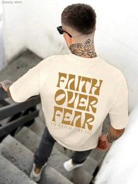 Men's T-Shirts Faith Over Fear Is Aiah 41 10 Printing Ma T Shirts Quality Tshirt Summer Casual Cotton Tops Hip Hop Breathab Clothes H240507