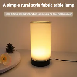 Table Lamps Modern Circular Fabric Lamp USB Warm Light Bedside Sleep Bedroom And Study Decoration Atmosphere