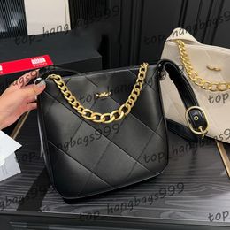 Girls 21K Hobo Shoulder Bags Side Enamel Buttons Cross body Handbags Gold Metal Chains Bags Daily Outfit Outdoor Purse 28x29cm