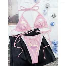 Women's Swimwear Swimsuits 2 Piece High Waisted Bikini Sets Bathing Suit Sexy Tie Side Halter Triangle