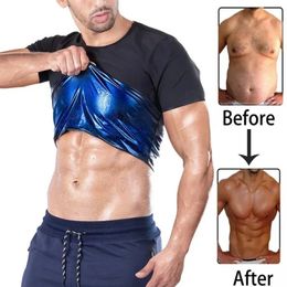 Men Sweat Sauna T-shirt Waist Trainer Slimming Suit Body Shapers Shapewear Corset Underwear Belly Control Fitness Fat Burn Tops 240506
