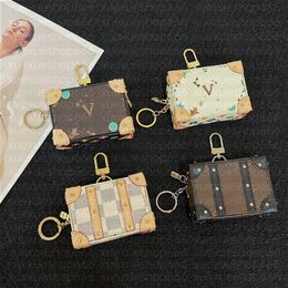 Luxury Brand Women Key Wallet Plaid Letter Graffiti Trunk POUCH Bags With Keychain Purses Ladies Coin Purses Box bags Mens Womens Bags Totes Pendant Keychain Charms