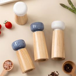 Manual Pepper Grinder Mill Rubber wood Salt and Mills for Spice 240429