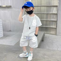 Clothing Sets Summer Fashion Bear Short Sleeve T-Shirt Shorts Children 2Pcs Suit 2-10Years Baby Boy Girl Kids Sports Set