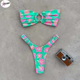 Women's Swimwear PULABO Bikini Push Up Women Swimsuits 2024 Sexy Female Brazilian Set Thong Biquini Swim Suits Print Beachwear