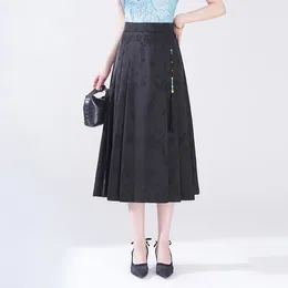 Skirts Chinese Style Ladies Straight Skirt Horse Fashion Trend Breathable Suitable For Spring And Summer Women's Pants Dress