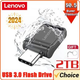 Adapter Lenovo TYPE C USB3.0 Flash Drive OTG 2 IN 1 USB Stick 1TB 2TB Pen Drive 128GB Pendrive Memory Disc With Free Key Ring For PC