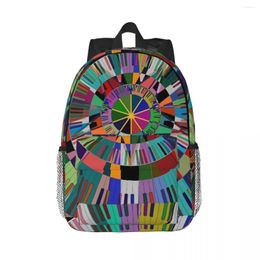 Backpack Piano Keyboard Geometric Backpacks Bookbag Cartoon Students School Bags Laptop Rucksack Shoulder Bag Large Capacity