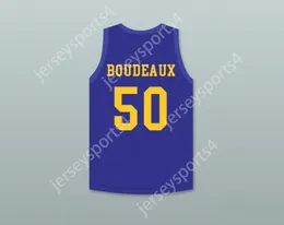 CUSTOM NAY Mens Youth/Kids SHAQ NEON BOUDEAUX 50 WESTERN UNIVERSITY BLUE BASKETBALL JERSEY WITH BLUE CHIPS PATCH TOP Stitched S-6XL