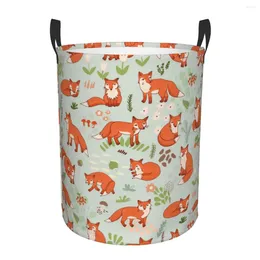 Laundry Bags Basket Cartoon Forest Cloth Folding Dirty Clothes Toys Storage Bucket Household