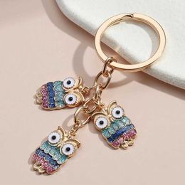 Keychains Lanyards Cute Keychain Owl Star Key Ring Night Owl Key Chains Animal Gifts For Women Men Handbag Accessorie Car Keys Handmade Jewellery