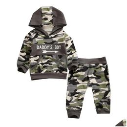 Clothing Sets Baby Autumn Clothes Boy Letter Hoodie Infant T Shirt Born Tops Boys Camouflage Pants Kids Outfits Set Christams Drop Del Dh235