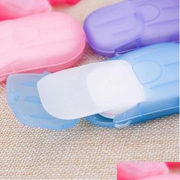 Handmade Soap 50Pcs/Box Portable Travel Paper Disposable Mini Anti Dust Washing Hand Bath Cleaning Boxed Foaming Drop Ship Delivery He Dhgec