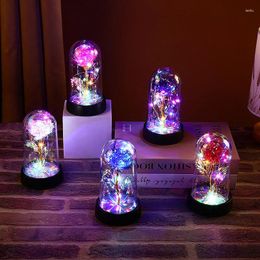 Decorative Flowers LED Simulation Rose Flower Light Beautiful Realistic Looking Night Eternal Party Supplies For Valentine's Day