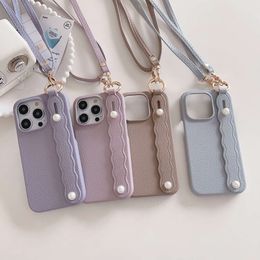 Apple 15 Promax phone case iPhone 13 crossbody neck hanging 12 Pro suitable for Samsung S23u niche wristband