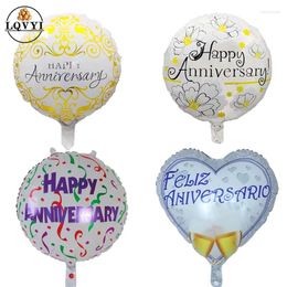 Party Decoration 10Pcs Happy Anniversary Balloons Love Globos Wedding Theme Memorial Day Birthday Baby Shower Home Decorations