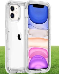 3 in 1 Armor Shockproof Bumper Case For iPhone 12 11 Pro Max XR XS X 6 7 8 Plus Transparent Heavy Duty Protection Hard PC TPU Phon1299501