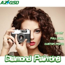 Craft AZQSD Custom Diamond Painting 5D Photo Full Square&Round Picture of Rhinestone Diamond Mosaic Home Decor Festival Gift Arts DIY