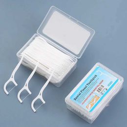 Dental Floss 50/100pcs Dental Floss er Picks Toothpicks Tth Stick Tooth Cleaning Interdental Brush Pick Oral Hygiene Care T240507