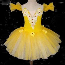 Stage Wear Flower Ballet Dress Colourful Children Fluffy Skirt Tutu Girls Performance Costumes Ballerina Dancewear Outfits