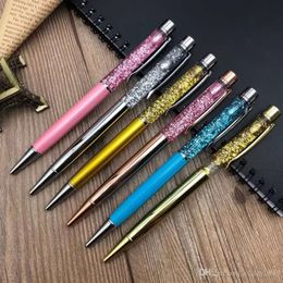 Flow Ballpoint Oil Wholesale 1.0Mm Creatively Crystal Foil Metal Copper Colorful High-Grade Gold Powder Quicksand Pen 467