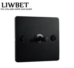 Black Colour 1 gang 2 way Wall Switch and AC220250V Stainless steel panel Light Switch with black Colour toggle T2006057203546