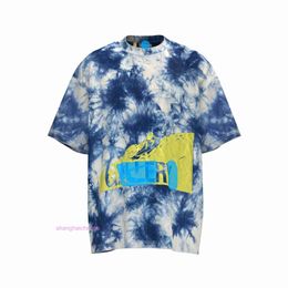 Men's Galieriy Diepot T-shirts Digital 78 Tie Dyed Printed Wash Round Neck High Street Loose Mens and Womens Short Sleeve T-shirt