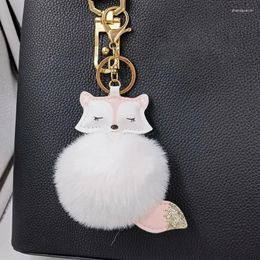 Keychains Faux Fur PU Leather Fine Keychain Fashion Bag Ornaments Car Accessories Pendant Keyring Women Girl Trinket Jewellery