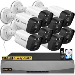 8 Wired Outdoor Security Cameras System with 4K/8.0 Megapixel Resolution, 130° Ultra Wide-Angle, 2-Way Audio, PoE, and 4TB Storage for Home Surveillance