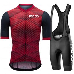 PRO Gcn Summer Cycling Jersey Set Man Short Sleeve Mountain Bike Wear Triathlon Bicycle Clothing MTB Shirts 240506