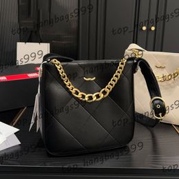 Girls 21K Hobo Shoulder Bags Side enamel buttons Crossbody Handbags Gold Metal Chains Bags Daily Outfit Outdoor Purse 28x29cm