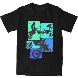 Men's T-Shirts Mens T-shirt Dirty Bicycle Rider T-shirt Fashion Cool Motorcycle Off Road Enduro Summer T-shirt Retro Loose Cotton Clothing Birthday GiftL2405