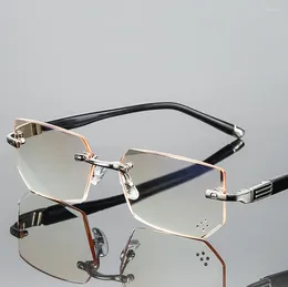 Sunglasses Diamond Cut Reading Glasses Women Men High Quality Ultralight Rimless Commercial Anti Blu Fatigue 0.75 1 1.25 1.5 To 4