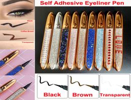 Waterproof Self Adhesive Eyeliner for False Eyelashes No Need Glue to Wear Lashes Liquid Eyeliner Long Lasting Diamond Magic Eye L4576129