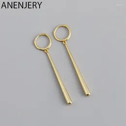 Hoop Earrings ANENJERY Silver Colour Long Strip For Women French Gold Waterdrop Jewellery 2024