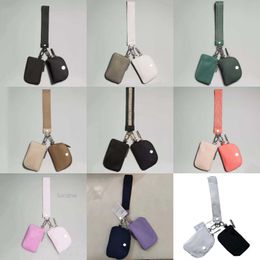 Keychains Lanyards 9 Colours Ll Yoga Key Chain Card Bag Wrist Storage Bag