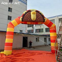 6x6mH 20x20ft Air Turkey Arch Inflatable Thanksgiving Arch Fully Printed Holiday Decoration Entrance Archway with Free Fan for Outdoor Advertising or Promotion