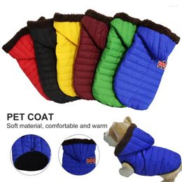 Dog Apparel Pet Jacket British Flag Padded Winter Warm Clothes Waterproof Vest Hooded Sleeveless Sweatshirt Coat