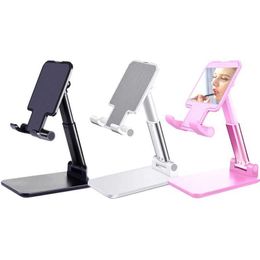 Cell Phone Mounts Holders Universal Adjustable Cell Phone Holder Charging Space Mobile Phone Holder Folding Tablet Stand for IPad for IPhone Huawei