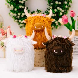 Miniatures Plush Cow Gnomes Scottish yak Plush Animal Doll Yak Cow Gnomes Faceless Dolls Ornaments Handmade Holiday Gifts Figurines