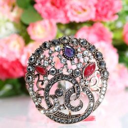 Brooches Neovisson Personality Turkish Brooch For Women Round Flower Hollow Handmade Breastpin Shining Casual Clothing Accessories