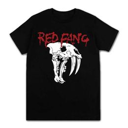 Men's T-Shirts 2024 Fashion Cotton T Shirts Red Fang Graphic Print Funny Cool Mens Crew Neck Ts 2024 Summer Short Slve Harajuku T240506