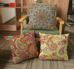 Bohemia Style Cushion Cover Woven Linen Paisley Pattern Design Throw Pillow Cases Home Sofa Car Decorative Pillow Cover 4545cm4712288