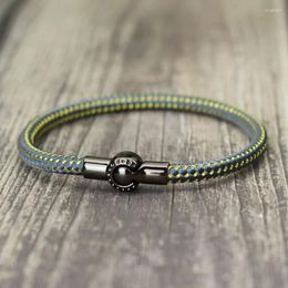 Charm Bracelets Hiphop Mens Bracelet Rope Detachable Buckle Wrap Braslet Outdoor Camping Braclet Accessories 6mm Ethnic Fabric Pulseria