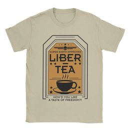 Men's T-Shirts Mens T-shirt Free Tea Hell Diver Game Retro Cotton T-shirt Short Sleeve Super Earth T-shirt O-Neck Top OriginalL2405