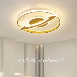 Ceiling Lights Post-modern LED Light For Children's Bedroom Foyer Kitchen Art Decor Appliance Nordic Designer Planet Iron Acrylic Lamp
