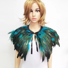Decoration Threelayer Feather Shrug Shawl Feather Shoulder Wrap Cape Jacket Feather Costume Halloween Rave Party Cosplay Filming Props