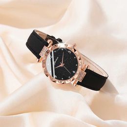 Women's Watches 5PCS Fashion Women Luxury Rhinestone Round Dial Rectangle Accessories Classic Ladies es Simple Clock For Female Gift