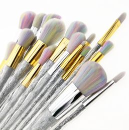 Mermaid Unicorn Screw Diamonds makeup brush set 5pcs 7pcs 10pcs face eye professional make up brush kit tools6639721